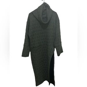 Gershon Bram Quilted Green Cowl Neck Tunic Dress MEDIUM